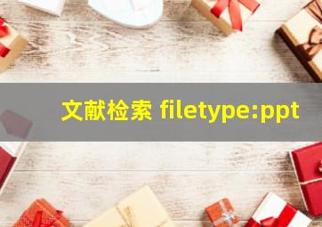 文献检索 filetype:ppt